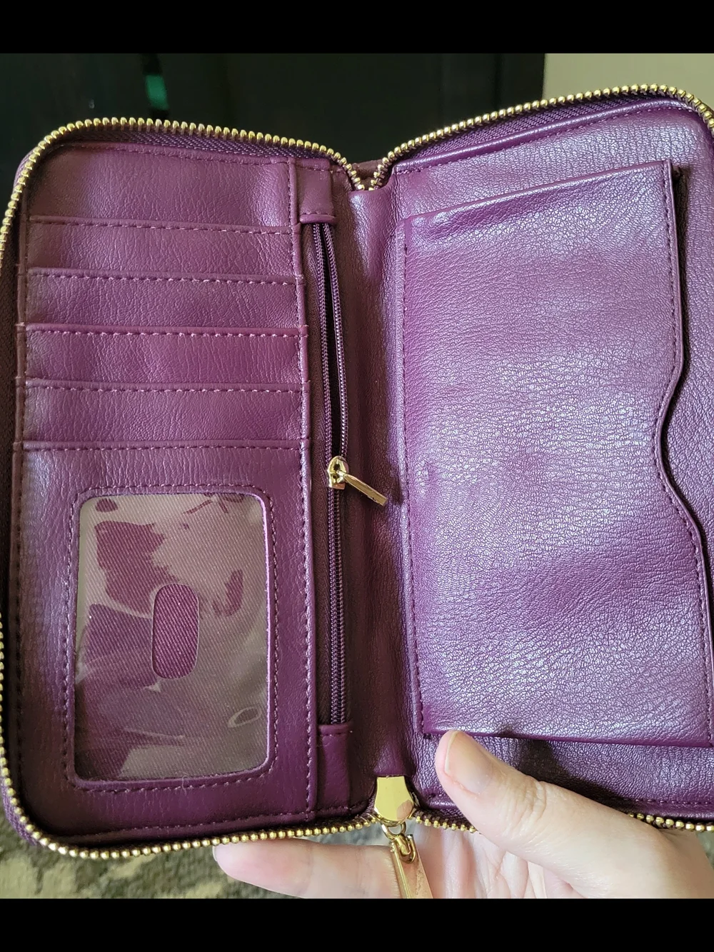 Bow Accent Wristlet Wallet - Plum